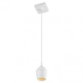 Lucide Preston Single Light Bathroom Ceiling Pendant In White Finish