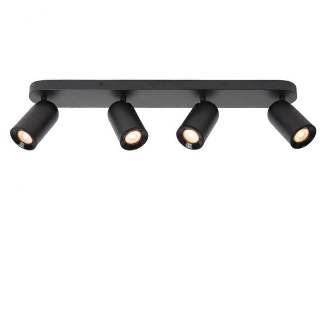 Lucide  Punch 4 Light Bar Spotlight Fitting In Black Finish
