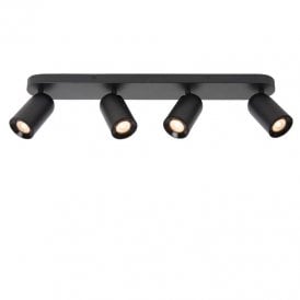Lucide Punch 4 Light Bar Spotlight Fitting In Black Finish