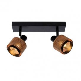Rafa 2 Light Ceiling Spotlight Bar Fitting in Black Finish