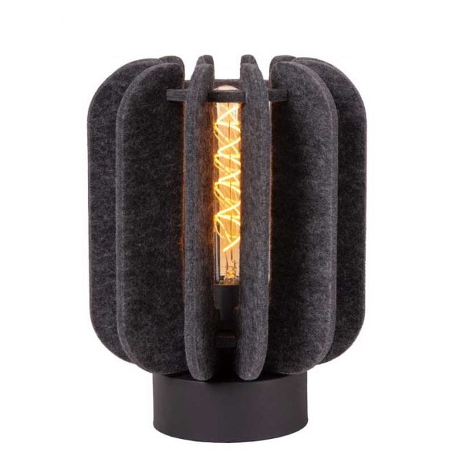 Lucide  Rafal Single Light Table Lamp In Grey Finish