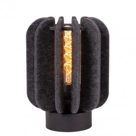 Lucide Rafal Single Light Table Lamp In Grey Finish