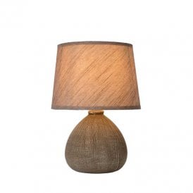 Ramzi Ceramic Table Lamp In Brown Finish