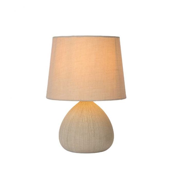 Lucide Ramzi Ceramic Table Lamp In Cream Finish