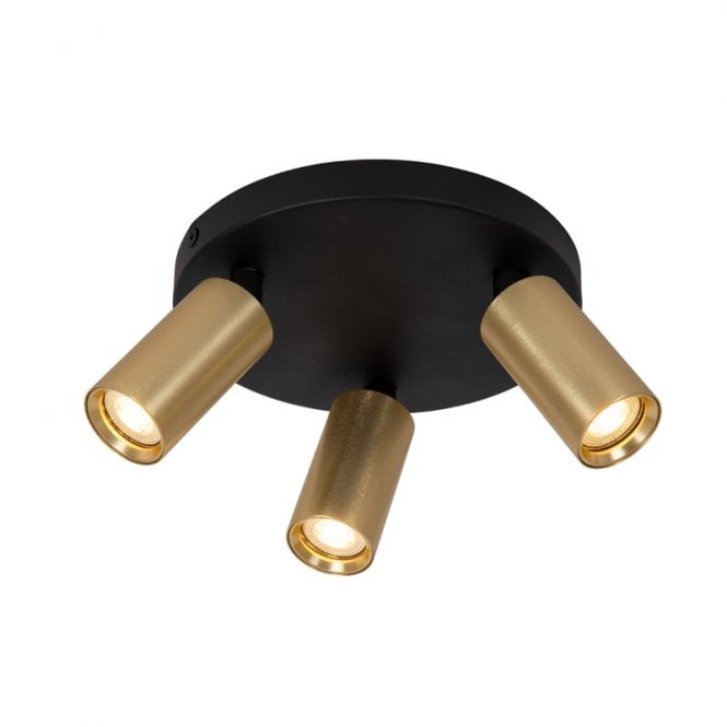 Lucide Ritmo 3 Light Spotlight Plate - Matt Gold
