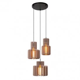 Rollo 3 Light Cluster Ceiling Pendant Light - Taupe