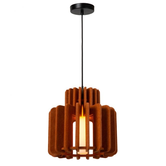 Lucide Rollo 310 Single Light Ceiling Pendant - Terracotta