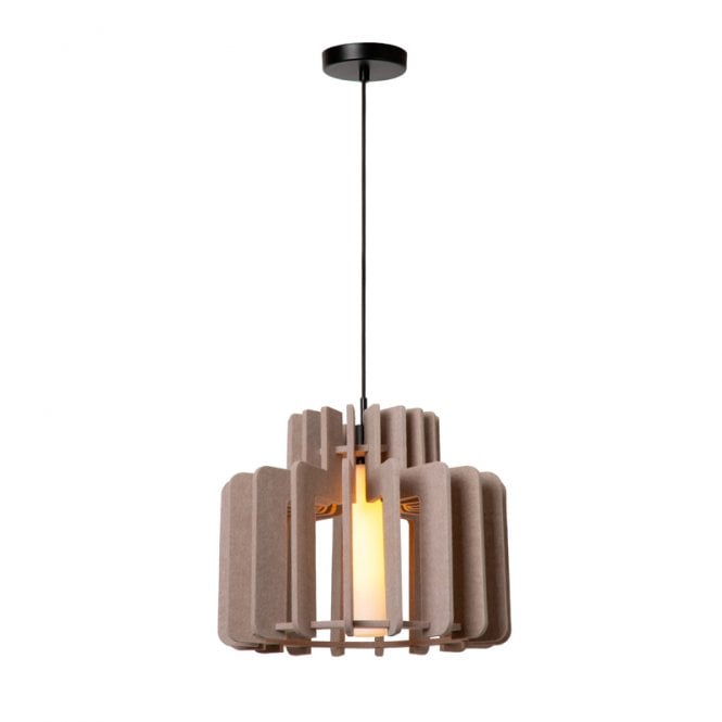 Lucide Rollo 400 Single Light Ceiling Pendant - Taupe