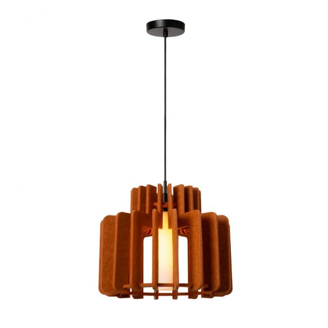 Lucide Rollo 400 Single Light Ceiling Pendant - Terracotta