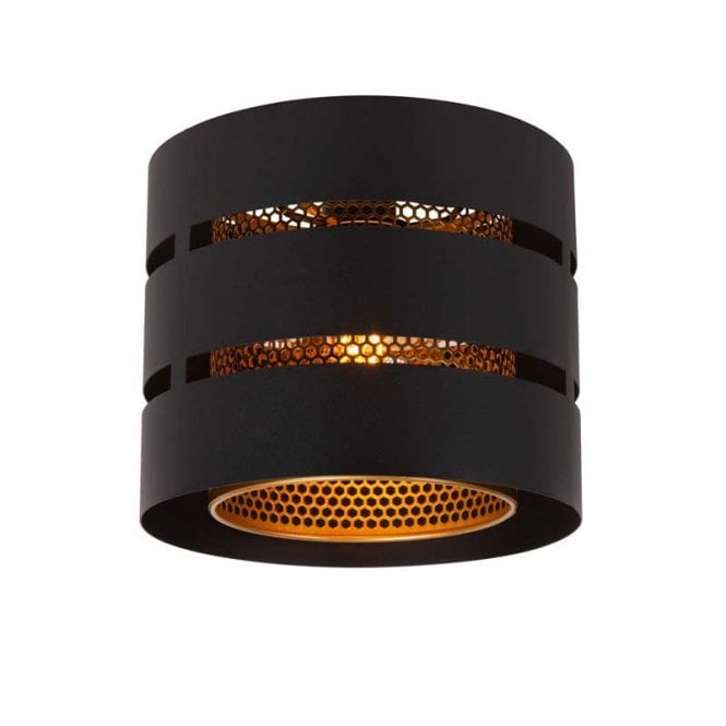 Lucide  Rosas Single Light Flush Fitting In Black Finish