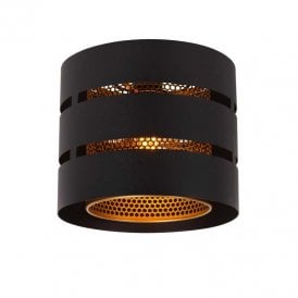 Lucide Rosas Single Light Flush Fitting In Black Finish