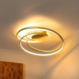Lucide Sardana LED Flush Ceiling Light - Gold
