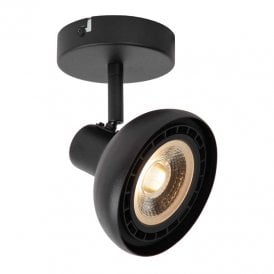 Lucide Sensas Single Light Ceiling Spotlight In Black Finish