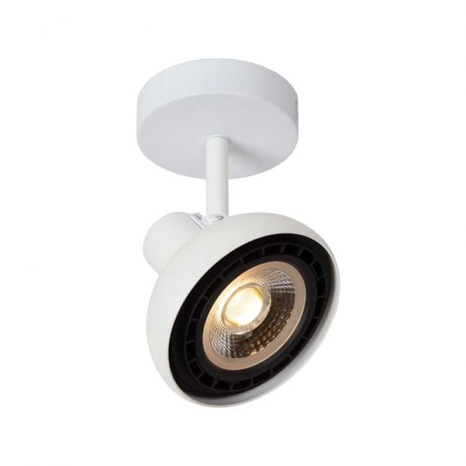 Lucide  Sensas Single Light Ceiling Spotlight In White Finish