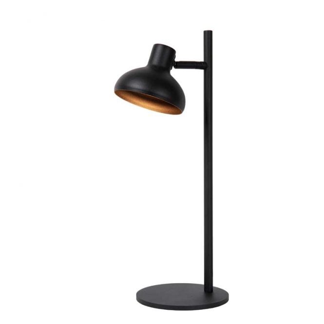 Lucide  Sensas Single Light Desk Lamp In Black Finish