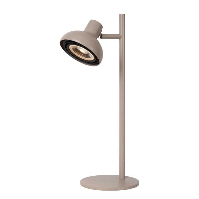 Lucide  Sensas Single Light Desk Lamp In Taupe Finish
