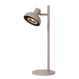 Lucide Sensas Single Light Desk Lamp In Taupe Finish
