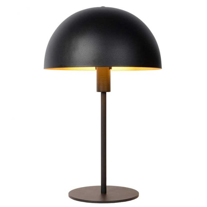 Lucide  Siemon Single Light Table Lamp In Black And Gold Finish