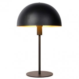 Lucide Siemon Single Light Table Lamp In Black And Gold Finish