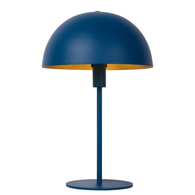 Lucide  Siemon Steel Single Light Table Lamp In Blue Finish