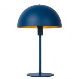 Lucide Siemon Steel Single Light Table Lamp In Blue Finish
