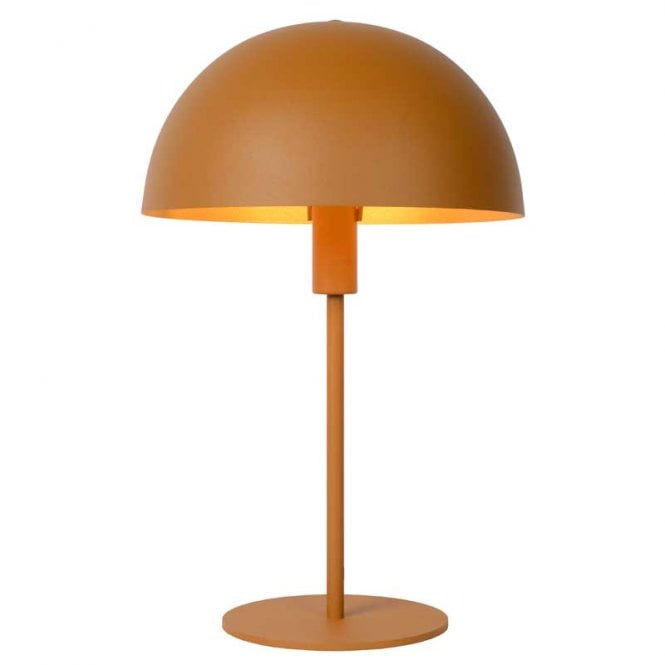 Lucide  Siemon Steel Single Light Table Lamp In Ochre Yellow Finish