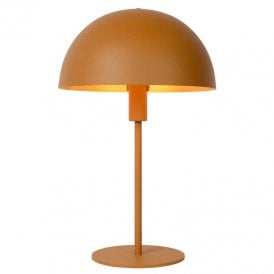 Lucide Siemon Steel Single Light Table Lamp In Ochre Yellow Finish