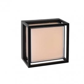 Lucide Singa LED Outdoor Flush Wall Fitting In Black Finish