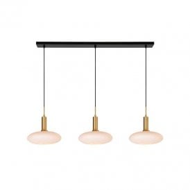 Lucide Singala 3 Light Bar Ceiling Pendant In Matt Gold Finish, Brass