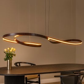 Lucide Slalom LED Ceiling Pendant Light with Remote Control - Brown
