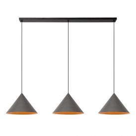 Lucide Spitze 3 Light Bar Ceiling Pendant Light - Grey