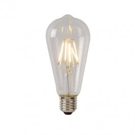 Lucide ST64 7W Warm White Dimmable LED Decorative Filament Squirrel Cage Bulb - Screw Cap