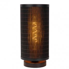 Lucide Tagalog Single Light Table Lamp In Black Finish