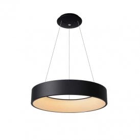 Lucide Talowe Halo LED Ceiling Pendant In Black Finish