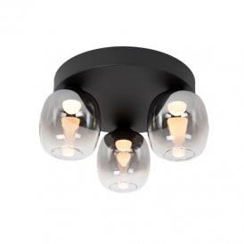 Tamino LED 3 Light Flush Ceiling Light - Smoked