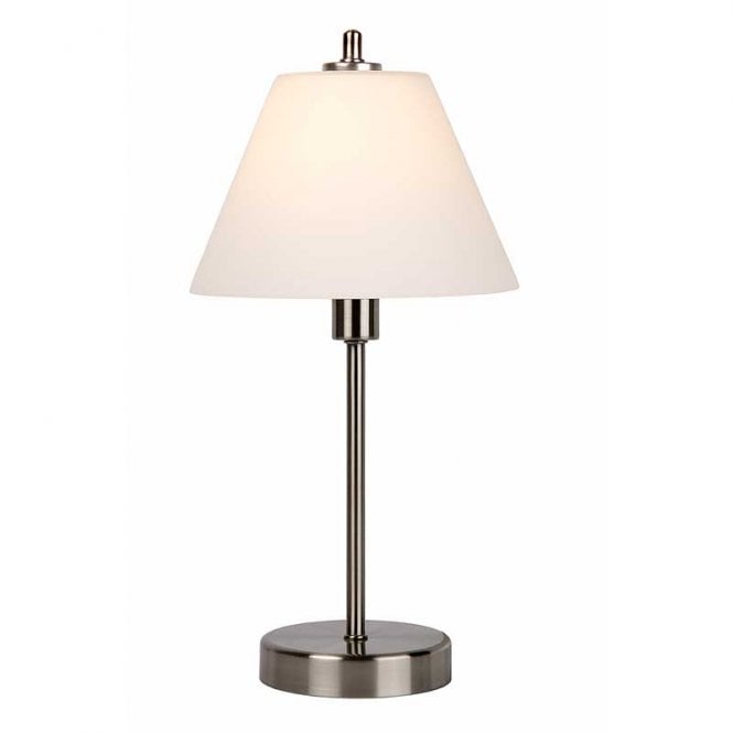 Lucide  Three Touch Table Lamp In Satin Chrome Finish