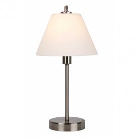 Lucide Three Touch Table Lamp In Satin Chrome Finish