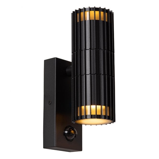 Lucide  Timbala Outdoor Up & Down Wall Light with PIR Sensor - Black