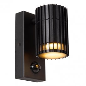Lucide Timbala Outdoor Wall Light with PIR Sensor - Black