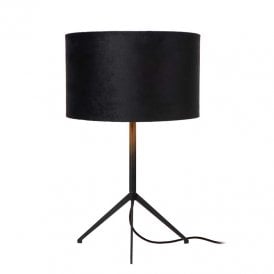 Lucide Tondo Single Light Table Lamp In Black Finish