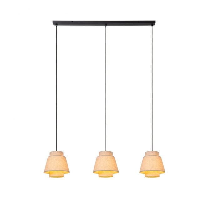 Lucide Tribute 3 Light Bar Ceiling Pendant Light - Cream