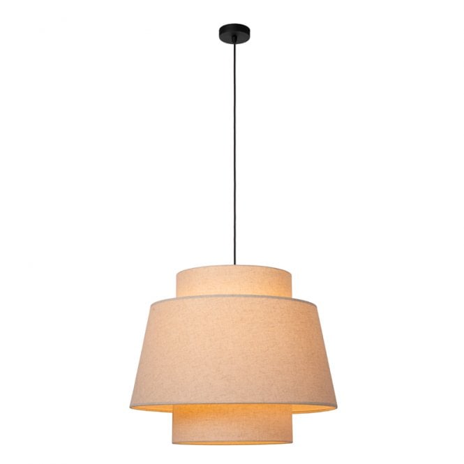 Lucide Tribute Single Light Ceiling Pendant - Cream