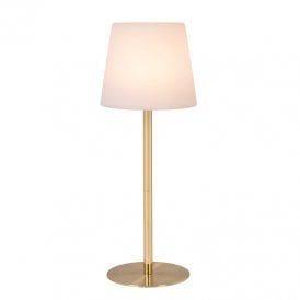 Tyon LED Outdoor Rechargeable Table Lamp - Matt Gold