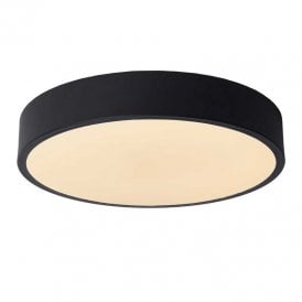 Lucide Unar 18W LED Flush Ceiling Light In Black Finish