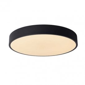 Lucide Unar 24W LED Flush Ceiling Light In Black Finish