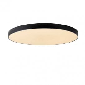 Lucide Unar 80W LED Flush Ceiling Light In Black Finish