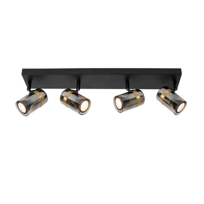 Lucide Upton Glass 4 Light Spotlight Plate - Smoked Grey