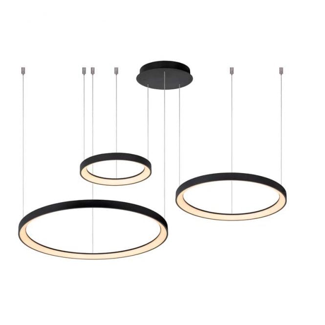 Lucide Vidal 120W LED Ceiling Pendant In Black Finish