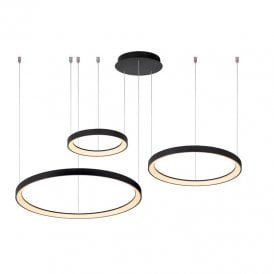 Lucide Vidal 120W LED Ceiling Pendant In Black Finish