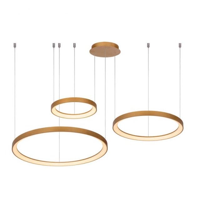 Lucide  Vidal 120W LED Ceiling Pendant In Matt Gold Finish